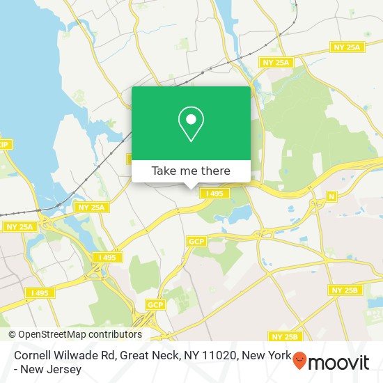 Mapa de Cornell Wilwade Rd, Great Neck, NY 11020