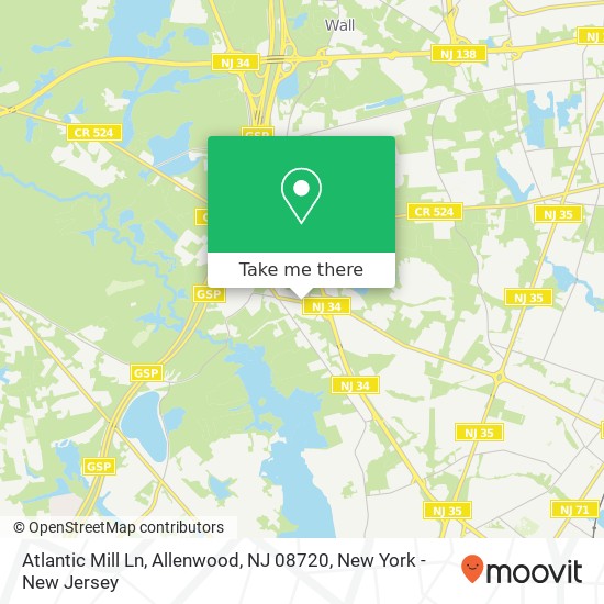 Mapa de Atlantic Mill Ln, Allenwood, NJ 08720