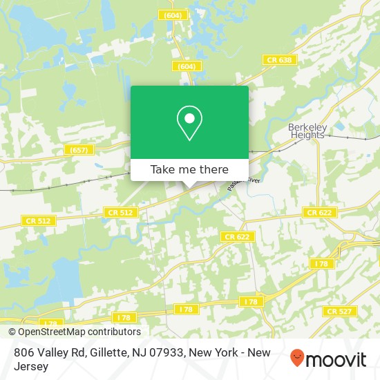 Mapa de 806 Valley Rd, Gillette, NJ 07933