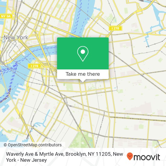 Waverly Ave & Myrtle Ave, Brooklyn, NY 11205 map