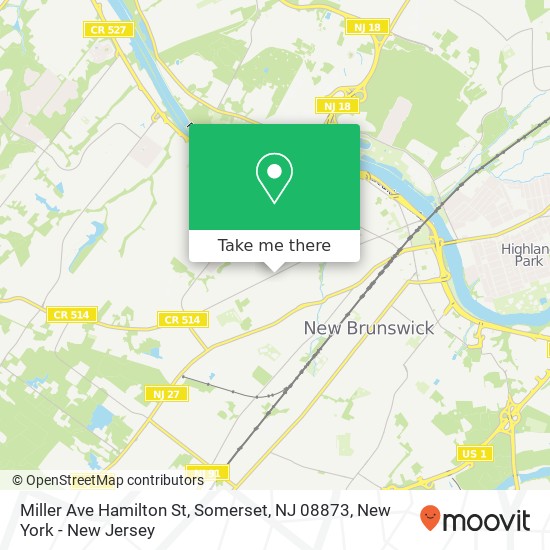 Miller Ave Hamilton St, Somerset, NJ 08873 map