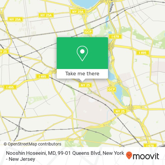 Mapa de Nooshin Hoseeini, MD, 99-01 Queens Blvd