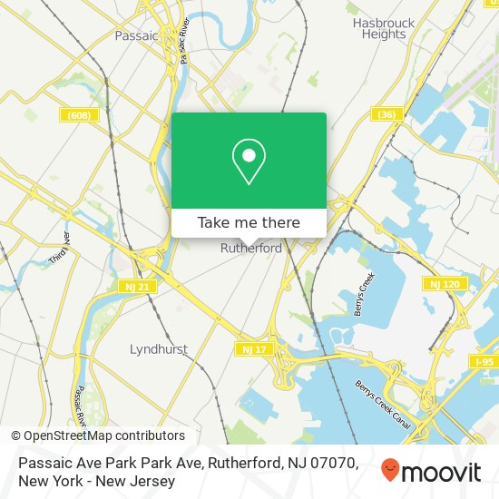 Passaic Ave Park Park Ave, Rutherford, NJ 07070 map