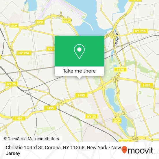 Mapa de Christie 103rd St, Corona, NY 11368