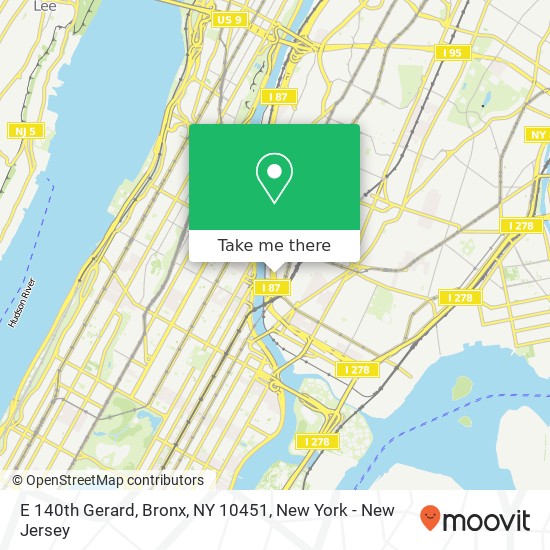 Mapa de E 140th Gerard, Bronx, NY 10451