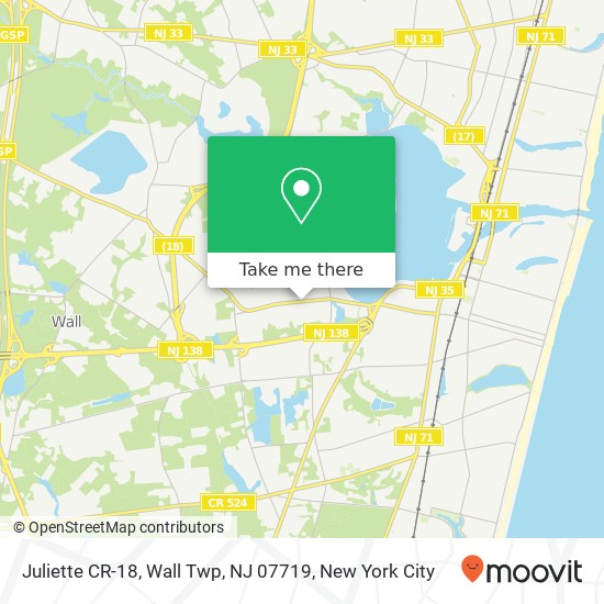 Juliette CR-18, Wall Twp, NJ 07719 map