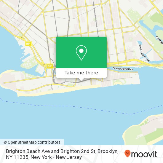 Mapa de Brighton Beach Ave and Brighton 2nd St, Brooklyn, NY 11235