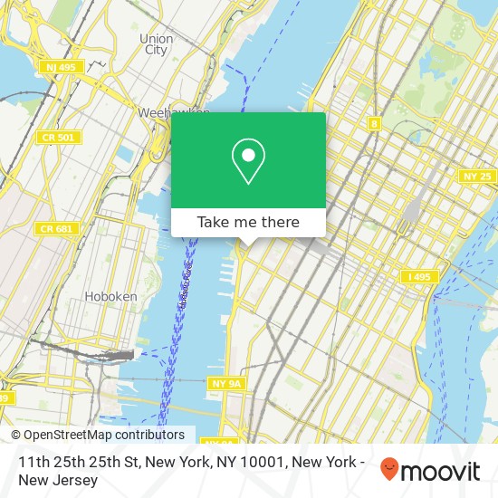 Mapa de 11th 25th 25th St, New York, NY 10001