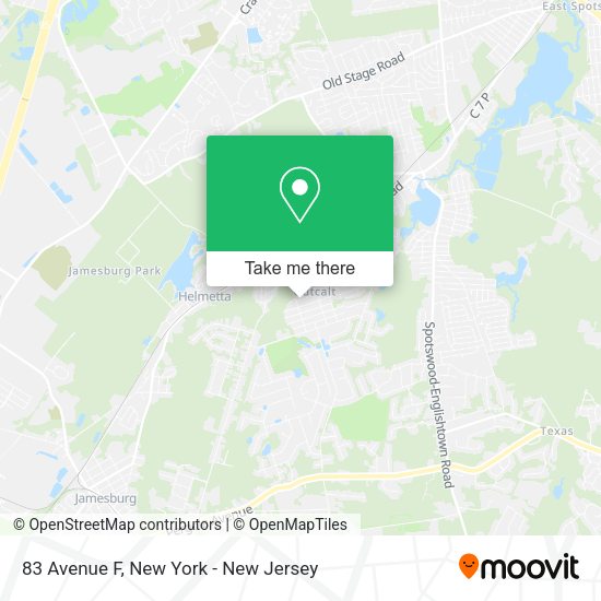 Mapa de 83 Avenue F, Monroe Twp (MONROE TOWNSHIP), NJ 08831