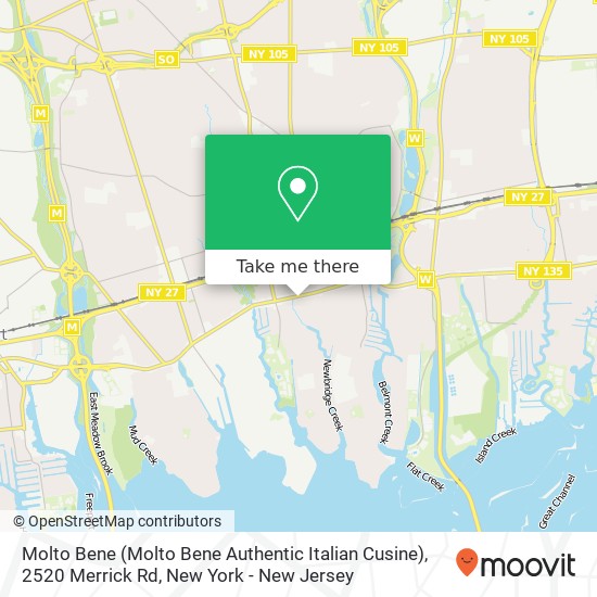 Molto Bene (Molto Bene Authentic Italian Cusine), 2520 Merrick Rd map