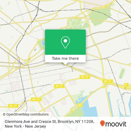 Mapa de Glenmore Ave and Cresce St, Brooklyn, NY 11208