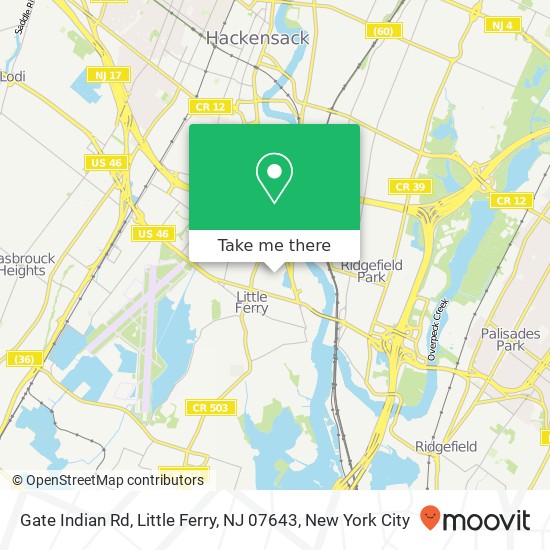 Mapa de Gate Indian Rd, Little Ferry, NJ 07643