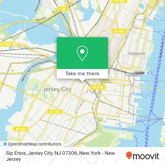 Mapa de Sip Enos, Jersey City, NJ 07306