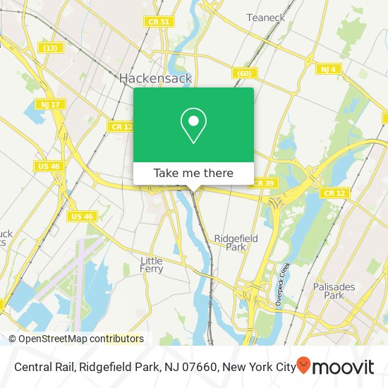 Mapa de Central Rail, Ridgefield Park, NJ 07660