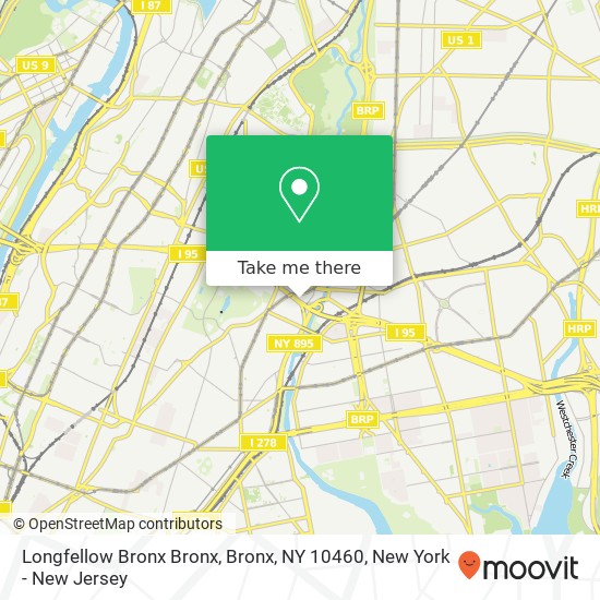 Mapa de Longfellow Bronx Bronx, Bronx, NY 10460