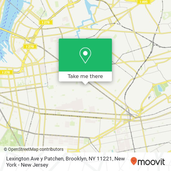 Mapa de Lexington Ave y Patchen, Brooklyn, NY 11221