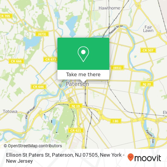 Mapa de Ellison St Paters St, Paterson, NJ 07505
