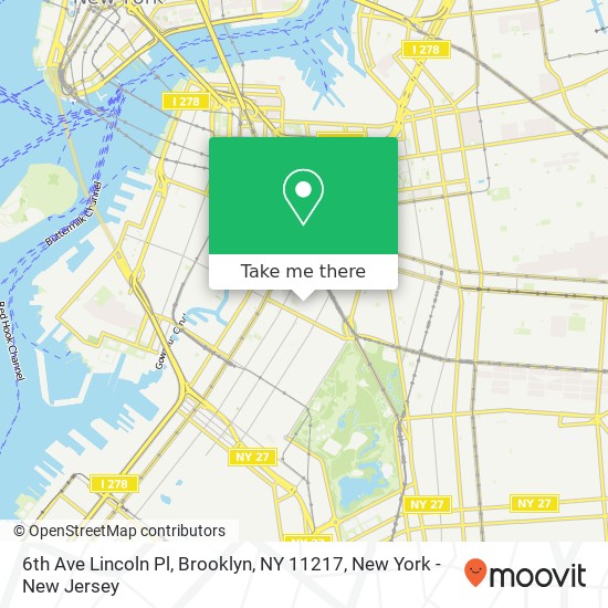 Mapa de 6th Ave Lincoln Pl, Brooklyn, NY 11217