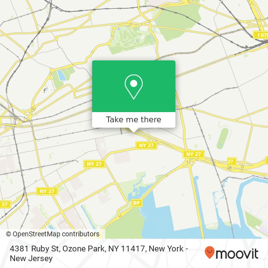 Mapa de 4381 Ruby St, Ozone Park, NY 11417