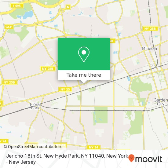 Mapa de Jericho 18th St, New Hyde Park, NY 11040