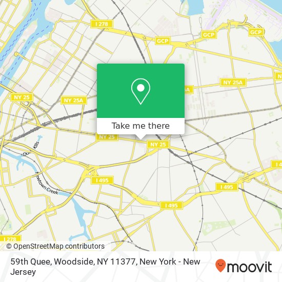 Mapa de 59th Quee, Woodside, NY 11377