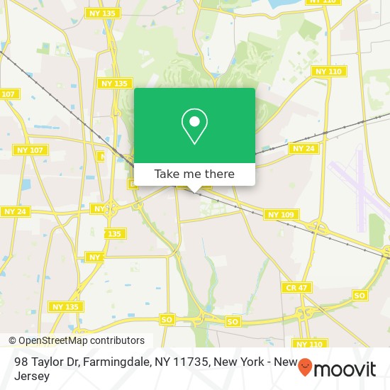 98 Taylor Dr, Farmingdale, NY 11735 map