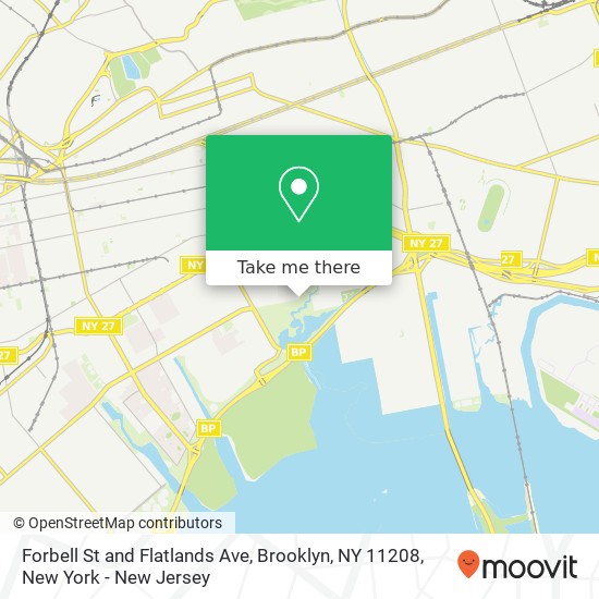 Mapa de Forbell St and Flatlands Ave, Brooklyn, NY 11208