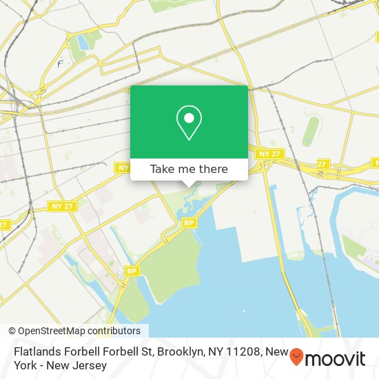 Mapa de Flatlands Forbell Forbell St, Brooklyn, NY 11208