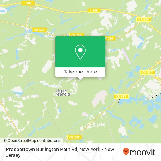 Mapa de Prospertown Burlington Path Rd, Cream Ridge, NJ 08514