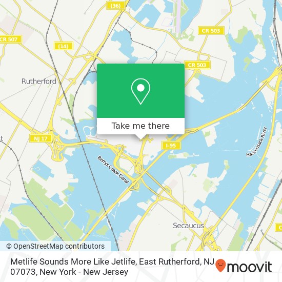 Mapa de Metlife Sounds More Like Jetlife, East Rutherford, NJ 07073