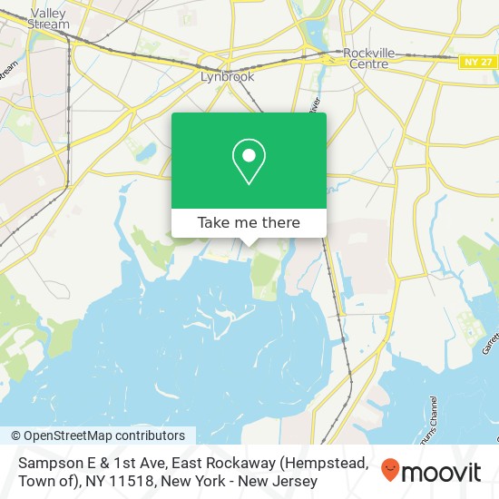 Mapa de Sampson E & 1st Ave, East Rockaway (Hempstead, Town of), NY 11518