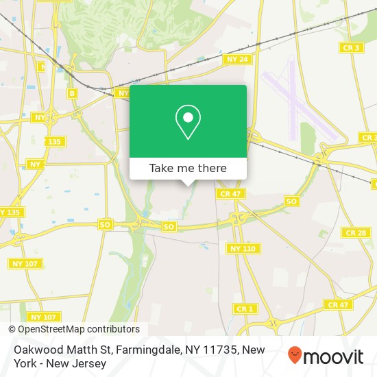 Mapa de Oakwood Matth St, Farmingdale, NY 11735