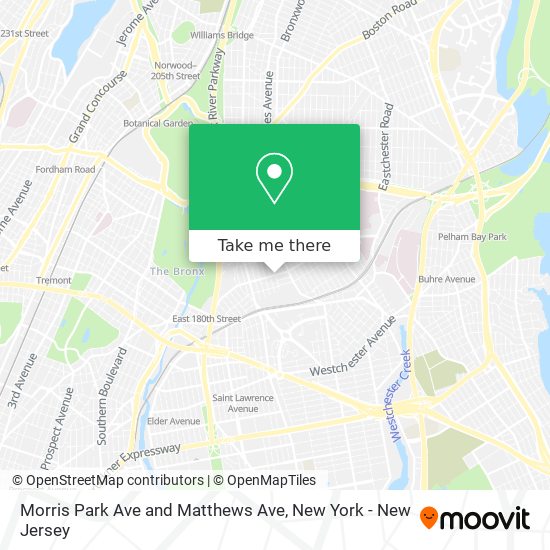 Morris Park Ave and Matthews Ave map