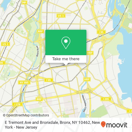 Mapa de E Tremont Ave and Bronxdale, Bronx, NY 10462