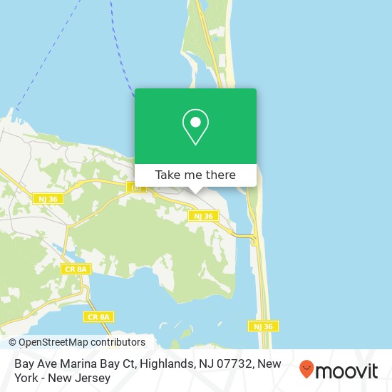 Mapa de Bay Ave Marina Bay Ct, Highlands, NJ 07732