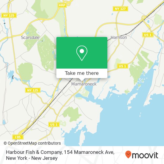 Mapa de Harbour Fish & Company, 154 Mamaroneck Ave