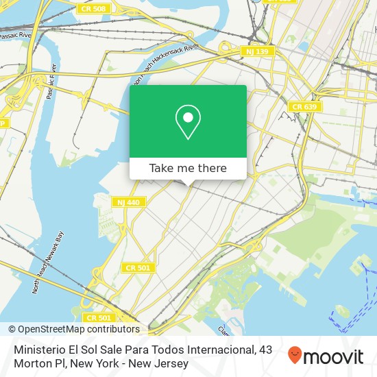 Mapa de Ministerio El Sol Sale Para Todos Internacional, 43 Morton Pl