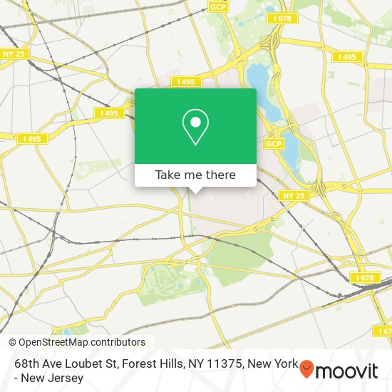 68th Ave Loubet St, Forest Hills, NY 11375 map