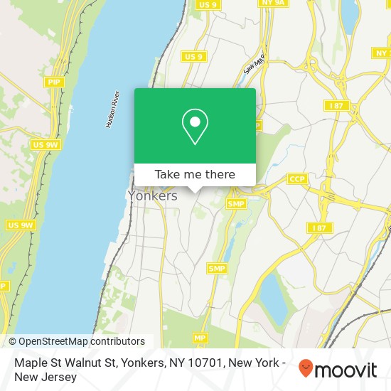 Mapa de Maple St Walnut St, Yonkers, NY 10701
