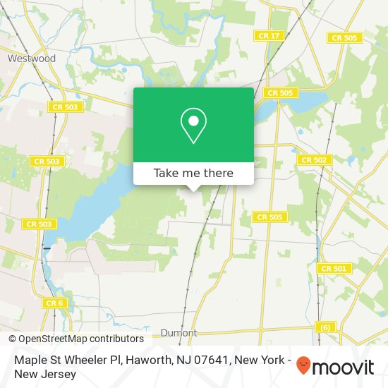 Mapa de Maple St Wheeler Pl, Haworth, NJ 07641