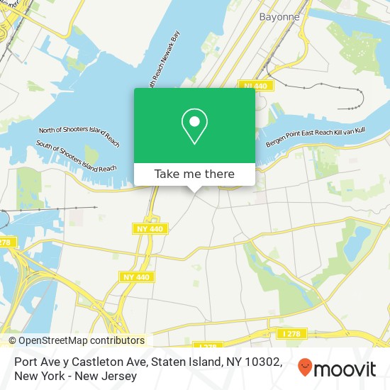 Port Ave y Castleton Ave, Staten Island, NY 10302 map