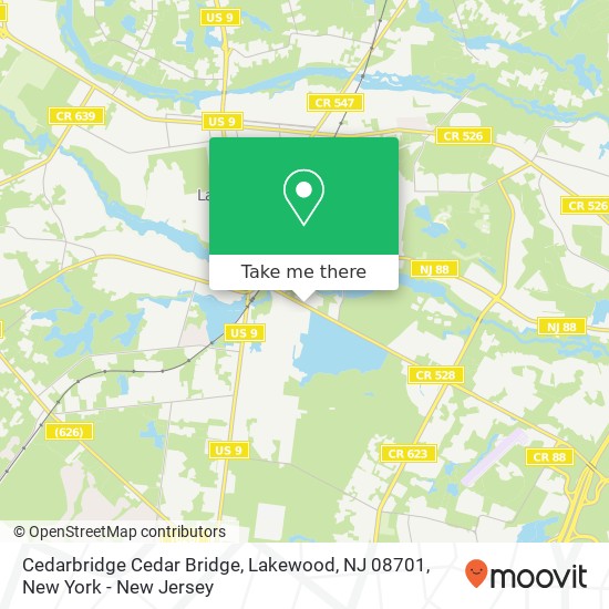 Mapa de Cedarbridge Cedar Bridge, Lakewood, NJ 08701