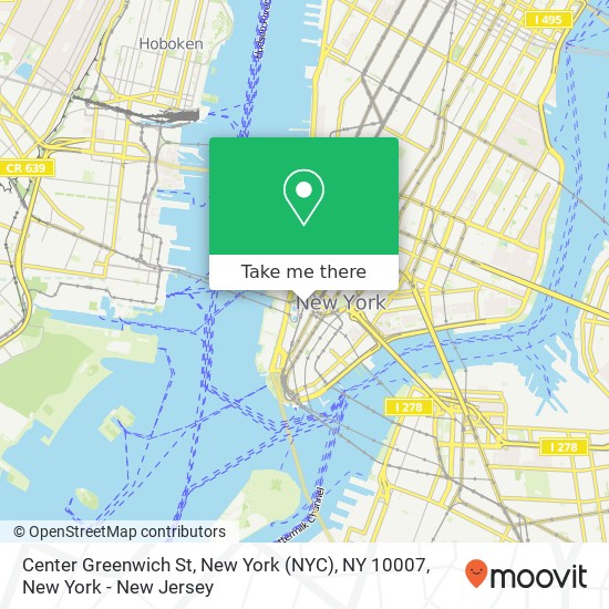 Mapa de Center Greenwich St, New York (NYC), NY 10007