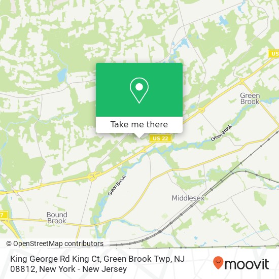 Mapa de King George Rd King Ct, Green Brook Twp, NJ 08812