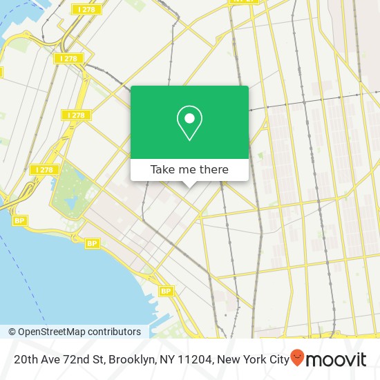 20th Ave 72nd St, Brooklyn, NY 11204 map