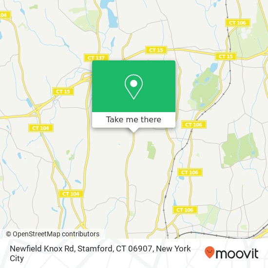 Mapa de Newfield Knox Rd, Stamford, CT 06907
