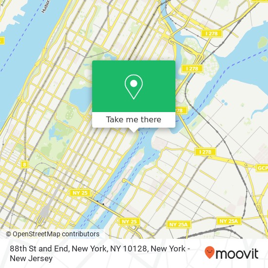 88th St and End, New York, NY 10128 map