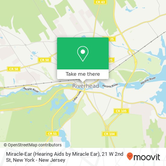 Mapa de Miracle-Ear (Hearing Aids by Miracle Ear), 21 W 2nd St
