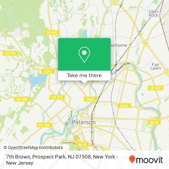 Mapa de 7th Brown, Prospect Park, NJ 07508