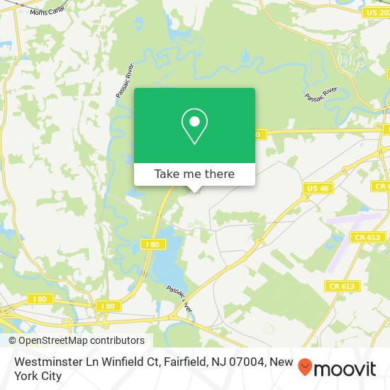 Mapa de Westminster Ln Winfield Ct, Fairfield, NJ 07004